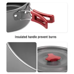 Ensemble de casseroles de camping ultralégères NATUREHIKE : durables et compactes